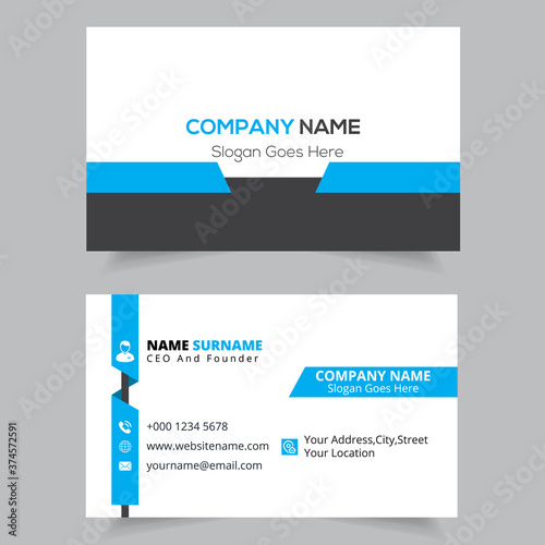 Clean and Unique shapes business card design vector template