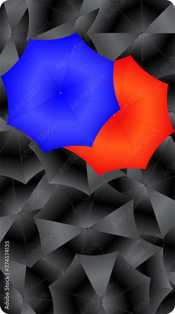 Abstract background. Random structure with umbrellas. Screen vector design for mobile Abstract background. Random structure with umbrellas. Screen vector design for mobile