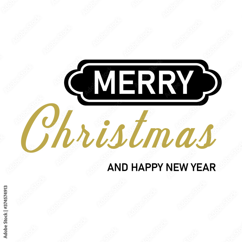 Obraz premium Merry Christmas - Creative typography lettering for Holiday Gift card isolated on white background EPS Vector 