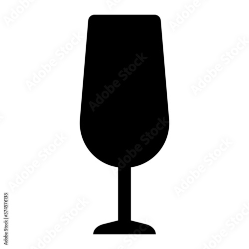 Glass for different alcohol drinks. Black silhouette isolated on white background EPS Vector
