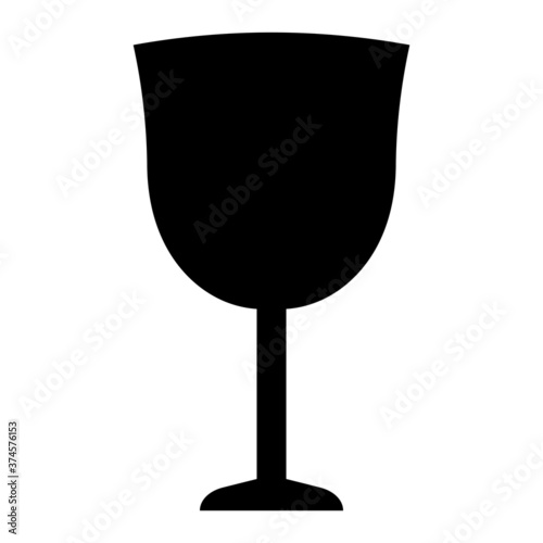 Glass for different alcohol drinks. Black silhouette isolated on white background EPS Vector