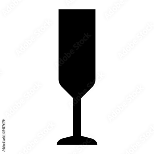 Glass for different alcohol drinks. Black silhouette isolated on white background EPS Vector