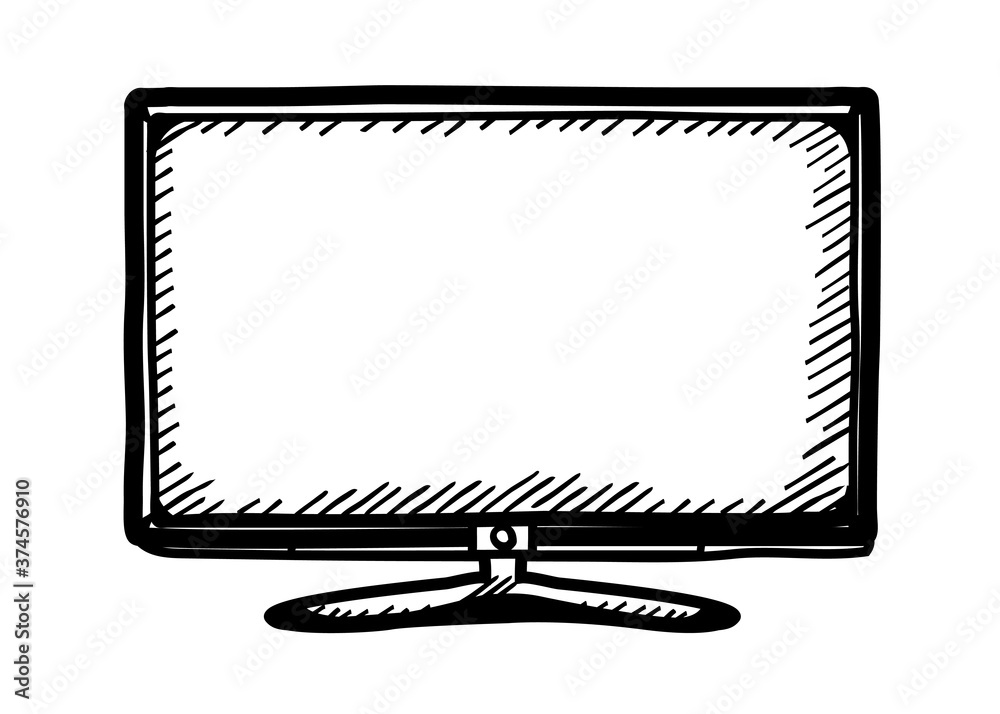 vector illustration of a TV set in sketch style vector illustration of a TV set in sketch style