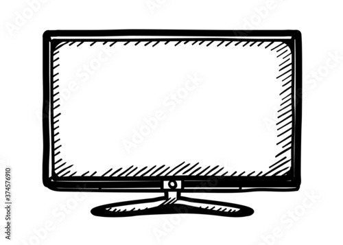 vector illustration of a TV set in sketch style
