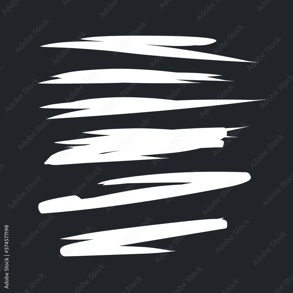 Set of handmade, hand drawn underline strokes isolated on white background EPS Vector Set of handmade, hand drawn underline strokes isolated on white background EPS Vector