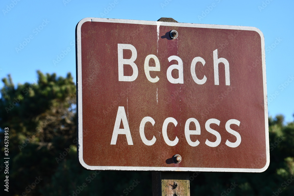 Beach signage on the Oregon coast.