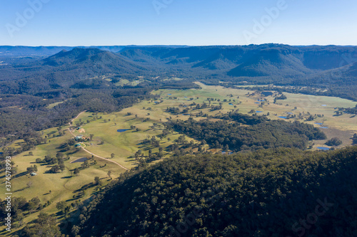 Aerial view of Kanimbla Valley in The Blue Mountains in Australia photo