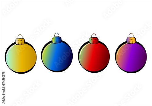 Set de bolas bicolores de navidad
