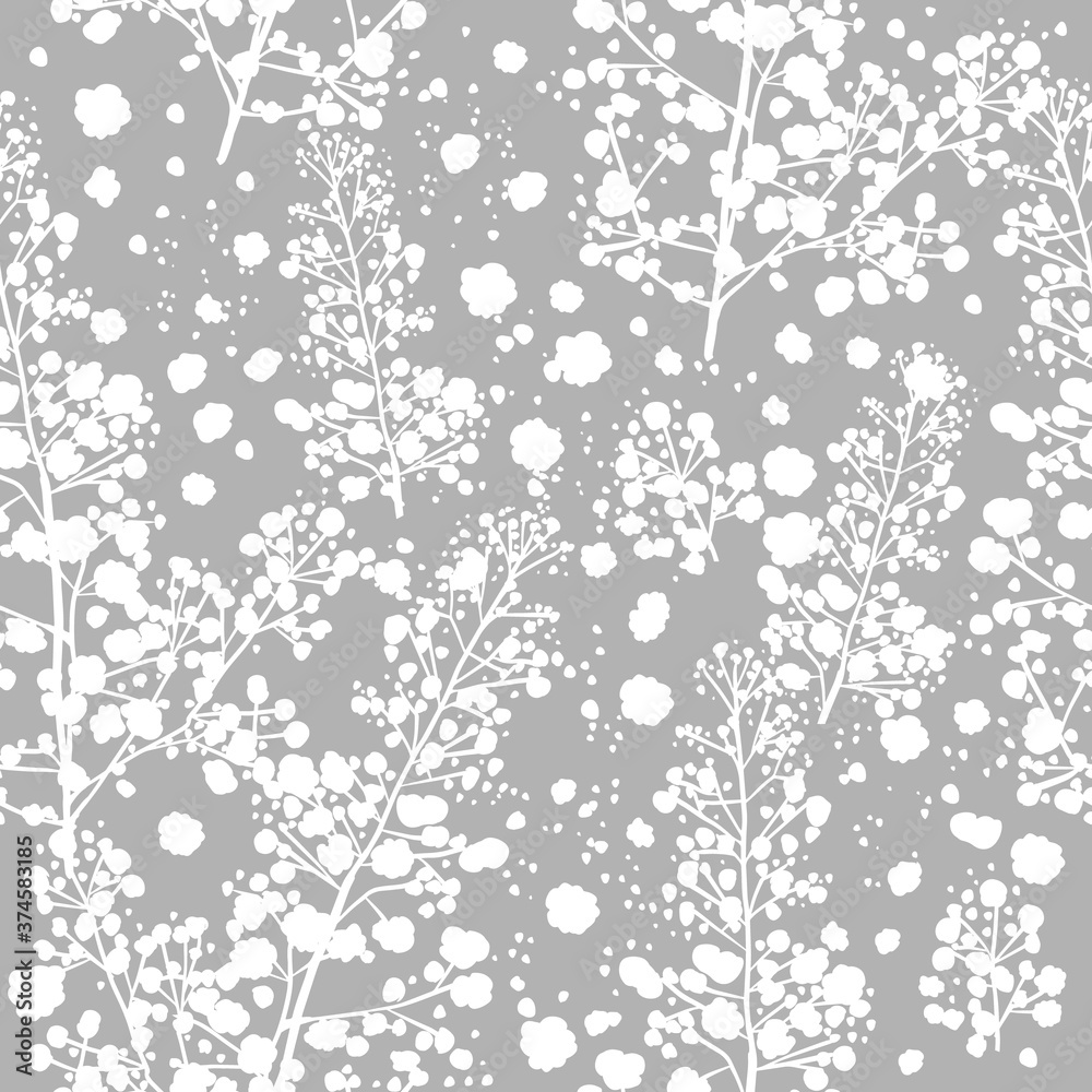 Seamless monochrome floral background. Vector illustration Seamless monochrome floral background. Vector illustration
