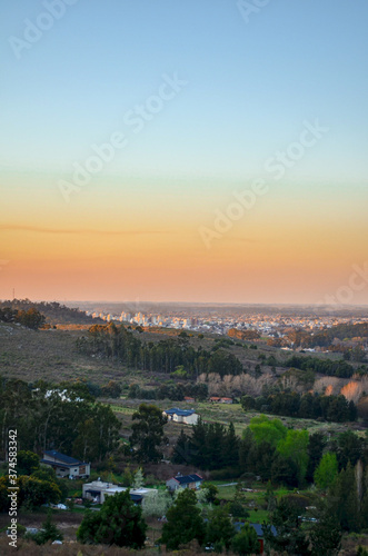 sunset over the city