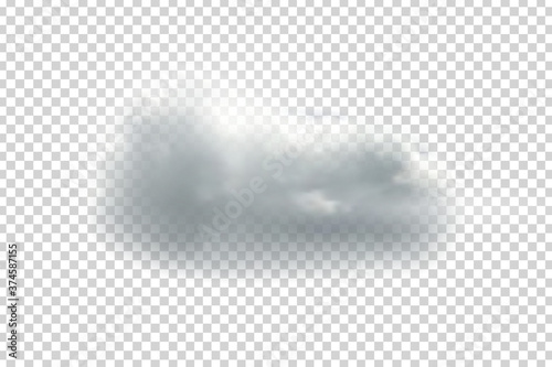 Vector realistic isolated cloud for template decoration and covering on the transparent background. Concept of storm.