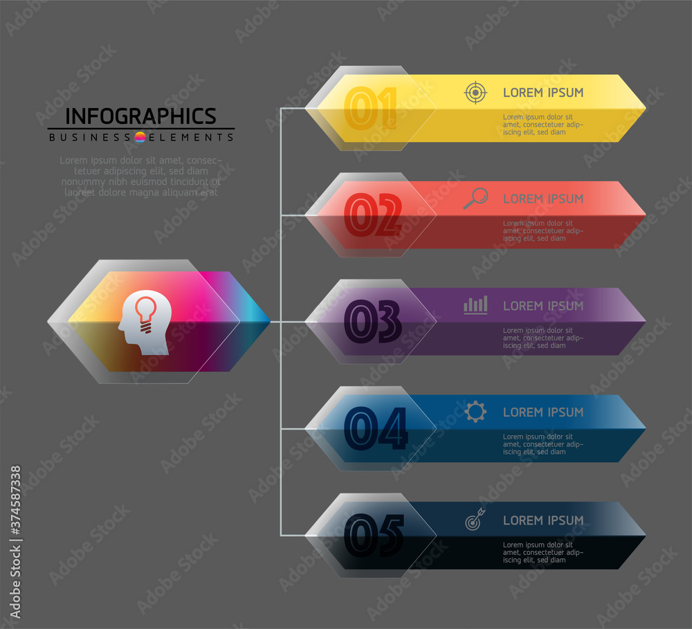 Vector elements for infographics. presentation and chart. steps or processes.
options number workflow template design.5steps. Vector elements for infographics. presentation and chart. steps or processes.
options number workflow template design.5steps.
