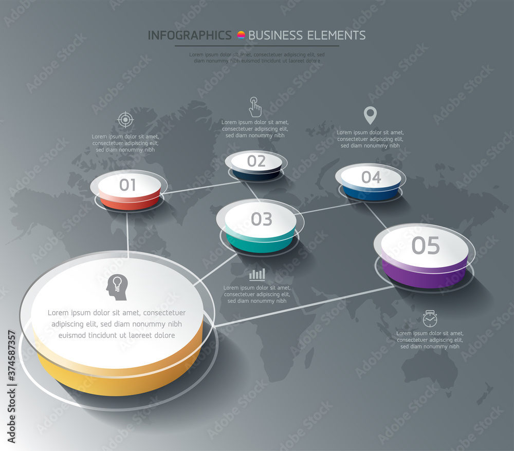 Vector elements for infographics. presentation and chart. steps or ...