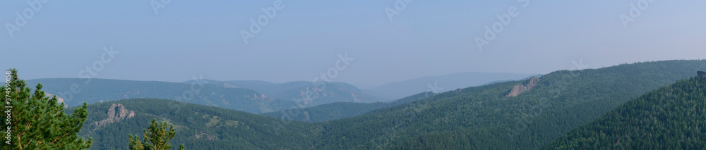 Panorama of the mountainous area of the park 