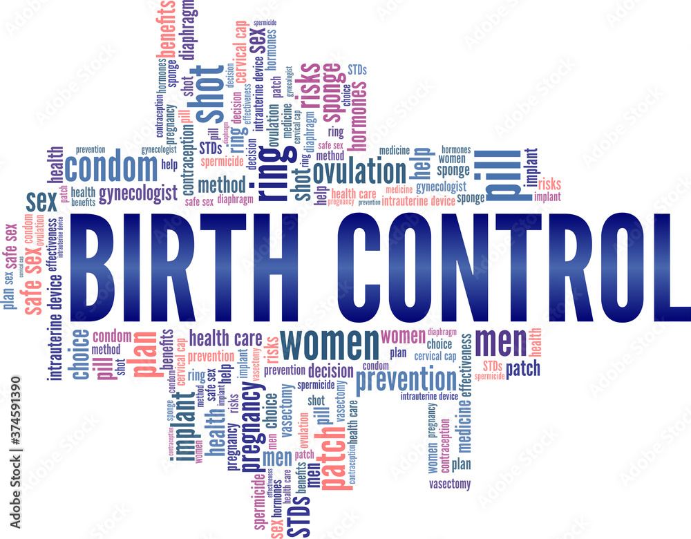 Birth control vector illustration word cloud isolated on a white background. Birth control vector illustration word cloud isolated on a white background.