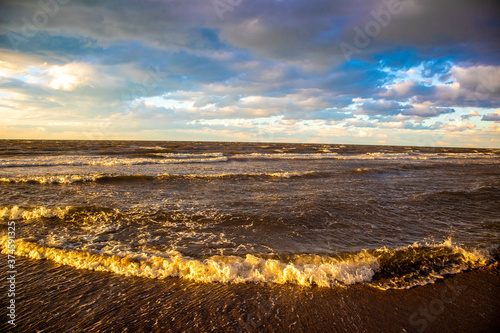 Waves Crashing Against the Beach