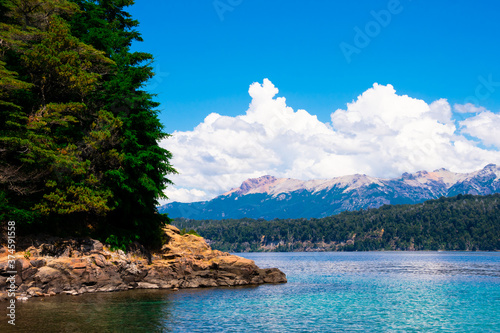 View of Nahuel Huapi Lake from Manzano Port (Puerto Manzano). Villa La Angostura, Argentina