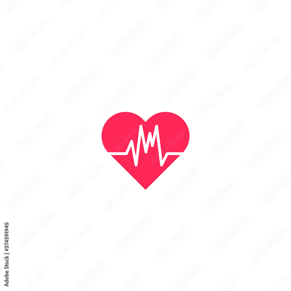 Heart beat monitor pulse line art icon for medical apps and websites isolated on white background EPS Vector