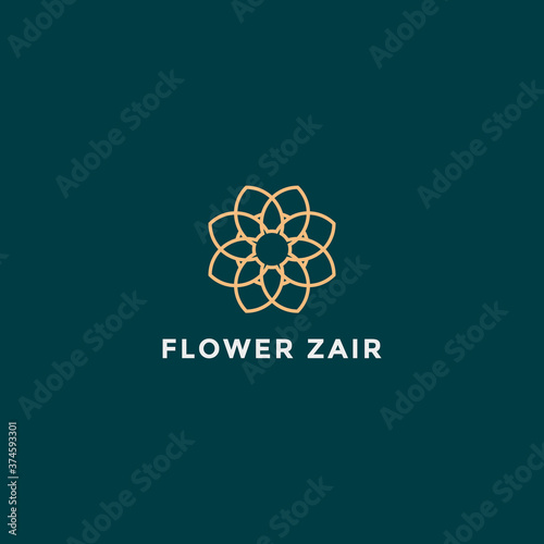 illustration vector graphic of flower abstrak on black background. fit for logo, icon or symbol