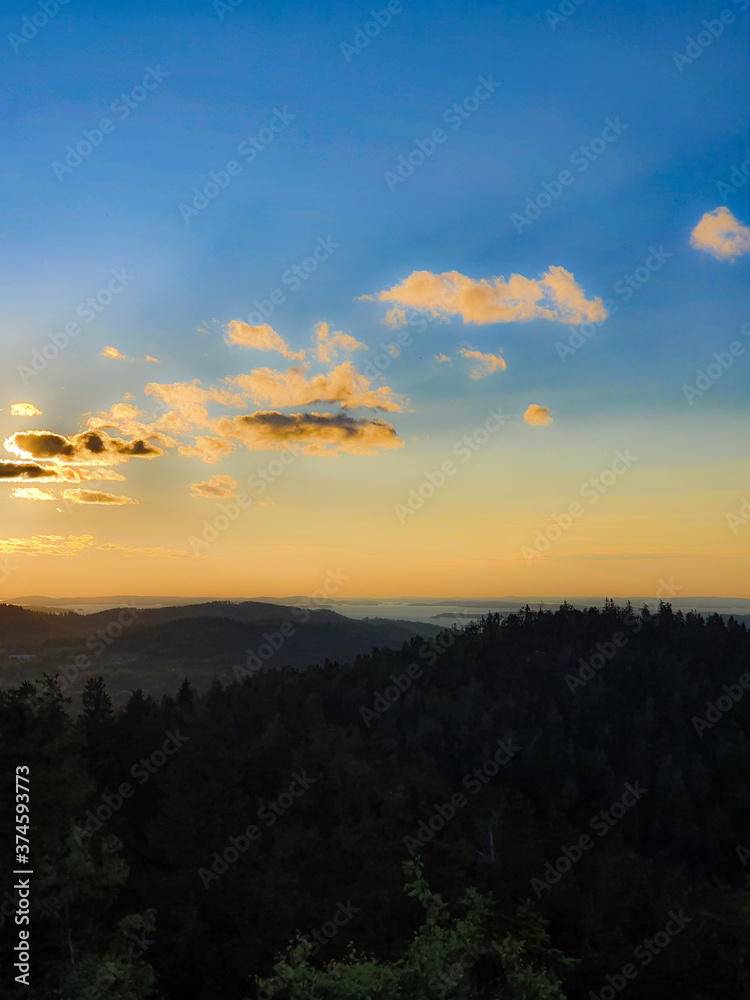 sunset in the mountains