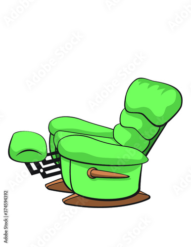 vector illustration of a green chair