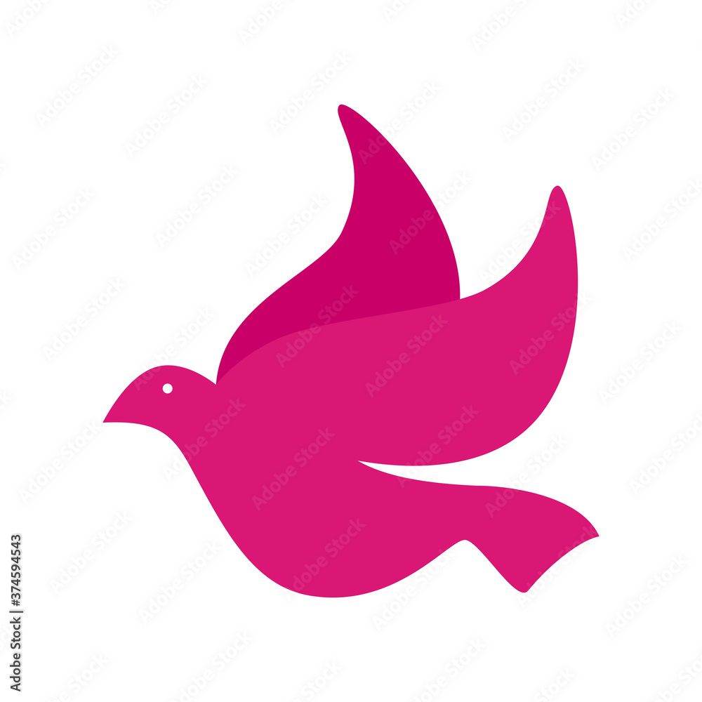 pink dove design, Freedom peace and nature theme Vector illustration