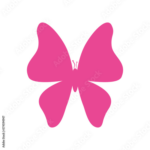 Cute pink butterfly design, Insect animal wings nature summer beauty fly and spring theme Vector illustration