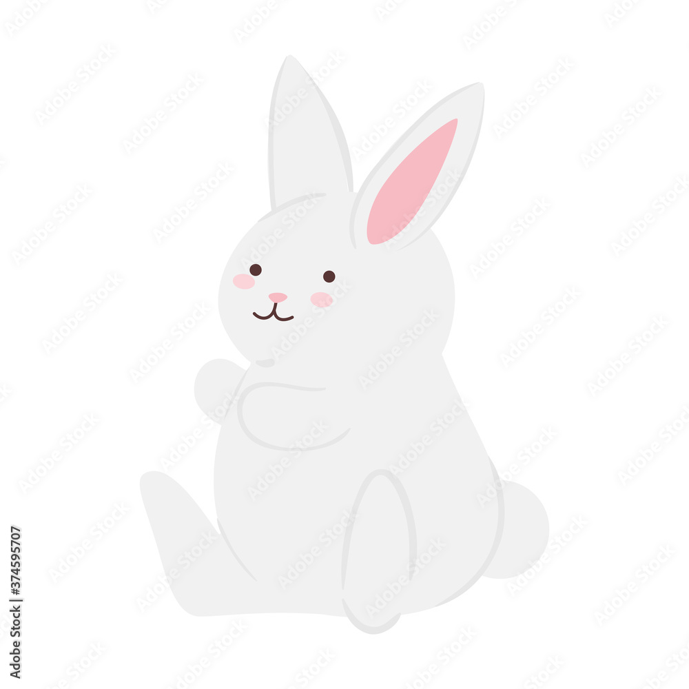 Cute white rabbit cartoon design, Animal life nature and character theme Vector illustration Cute white rabbit cartoon design, Animal life nature and character theme Vector illustration