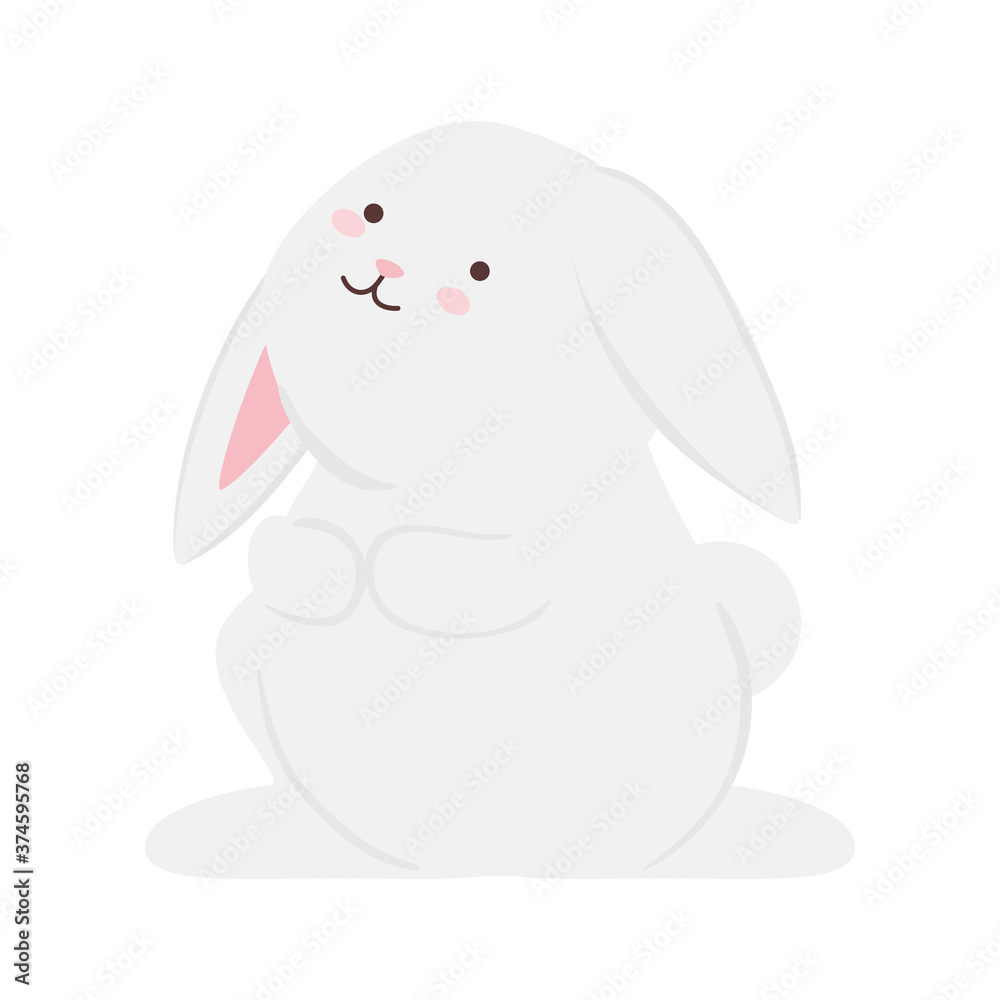 Cute white rabbit cartoon design, Animal life nature and character theme Vector illustration Cute white rabbit cartoon design, Animal life nature and character theme Vector illustration
