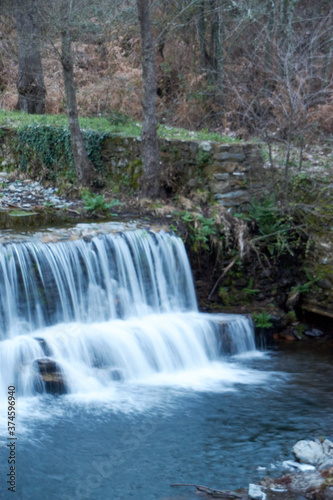 waterfall in the forest silk effect