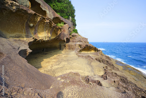 The Onigajo Coastline, Kumano City, Mie Pref., Japan photo