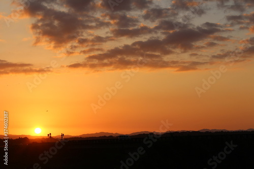 宮崎・都城の夕暮れの風景