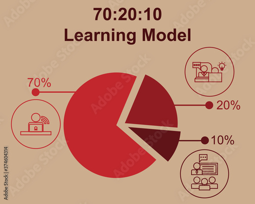 70:20:10 learning model in human resources vector