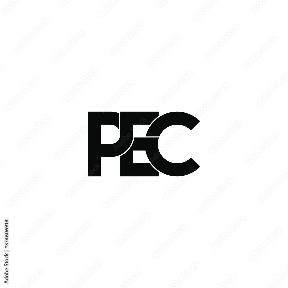 pec letter original monogram logo design pec letter original monogram logo design