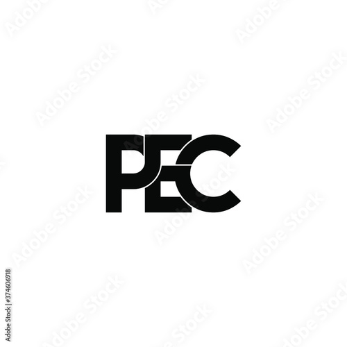 pec letter original monogram logo design