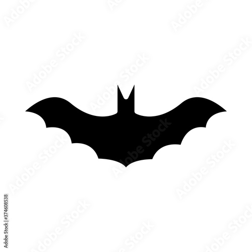 Halloween bat silhouette style icon vector design