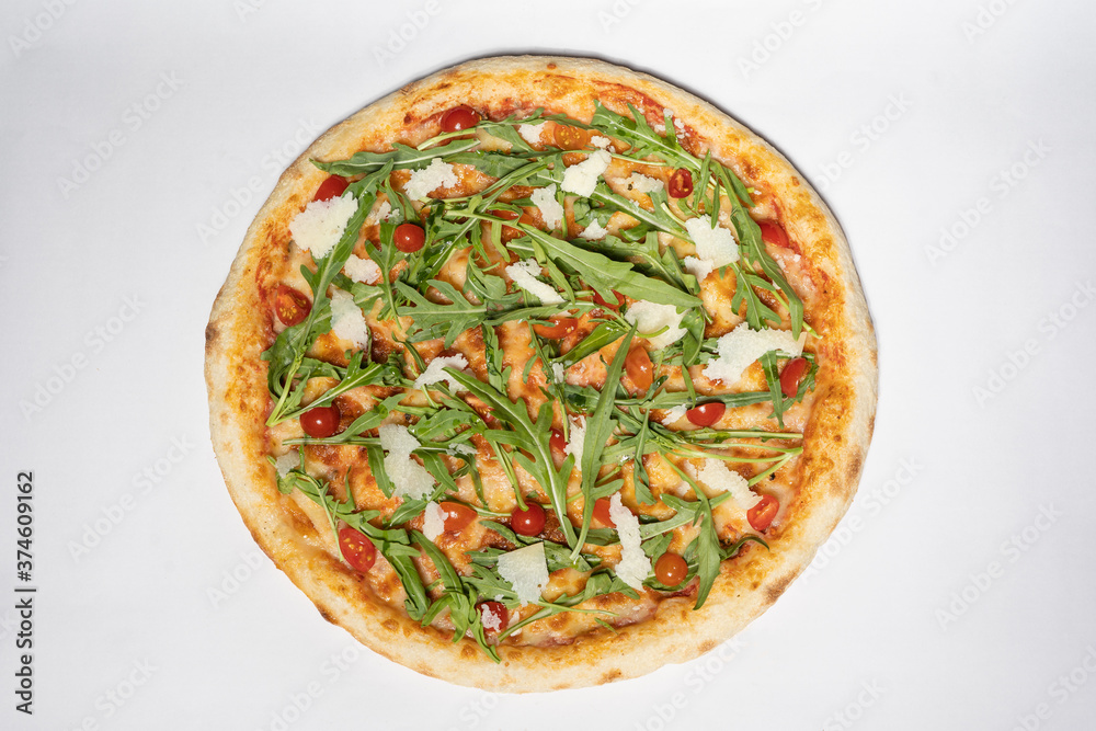 pizza with salami and tomatoes pizza with salami and tomatoes