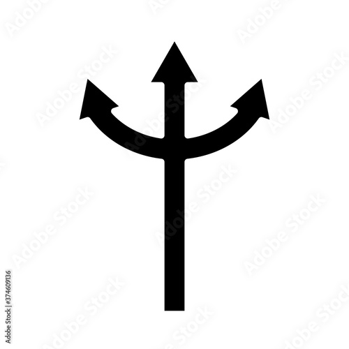 Halloween three pronged spear silhouette style icon vector design