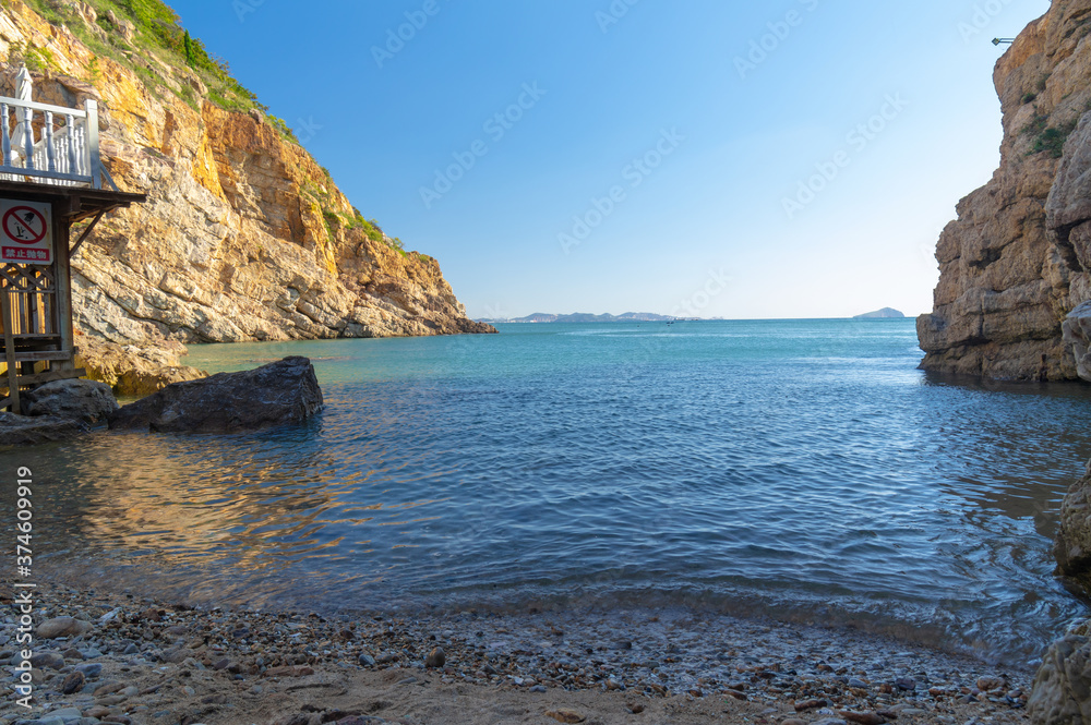 The scenery of Dalian Golden Stone National Geopark and Coastal Road in late Summer