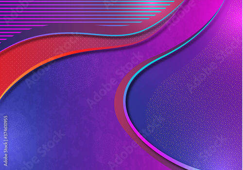 Colorful abstract wave geometric background. Gradient trend. Composition of liquid forms. Template for banner, flyer, cover, business card. Vector