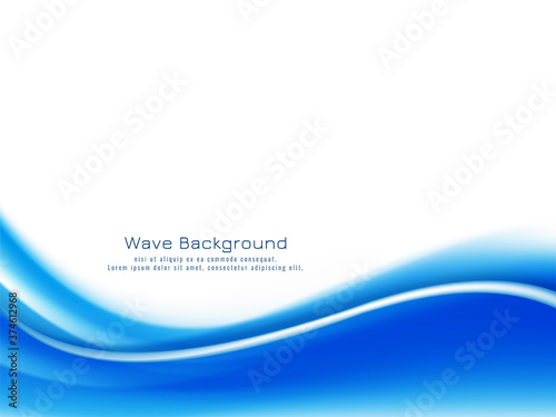 Decorative bright blue wave design background