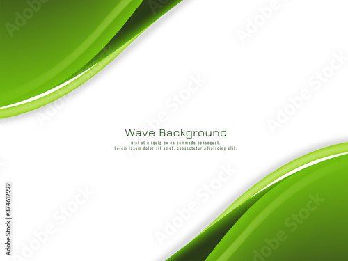 Abstract green color wavy background