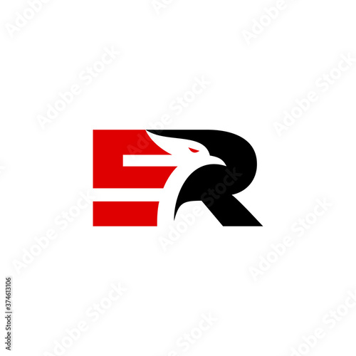 Initial ER eagle logo vector design photo