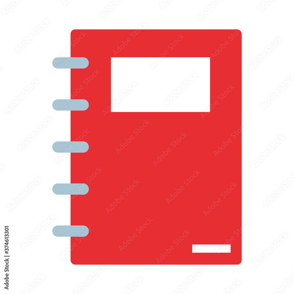 school notebook icon, flat style school notebook icon, flat style