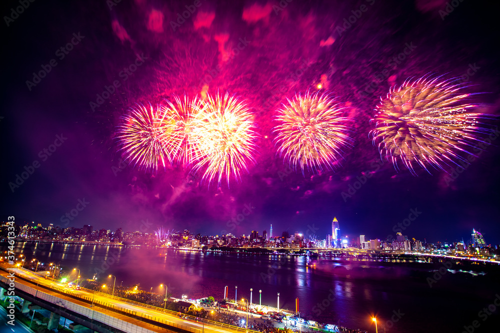 Dadaocheng Valentine's Day Fireworks Show 2020 in Taipei, Taiwan Dadaocheng Valentine's Day Fireworks Show 2020 in Taipei, Taiwan