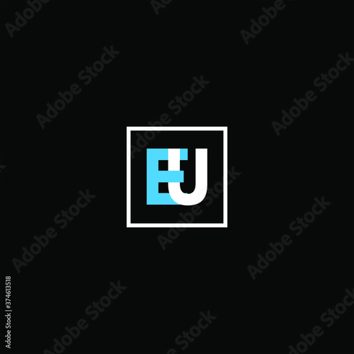 E U letter logo element design