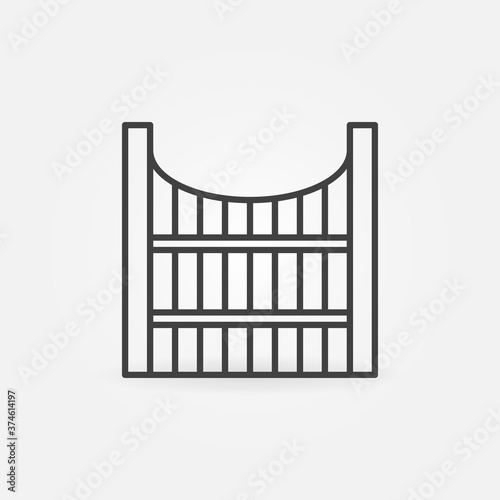 Modern Wooden Fence outline vector concept icon or design element