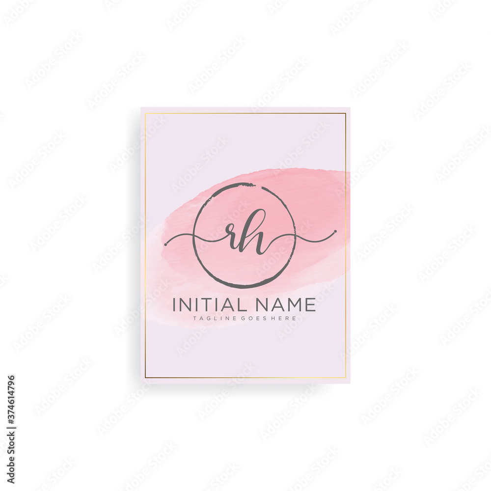 RH Letter Initial with Royal Template.elegant with crown logo vector ...