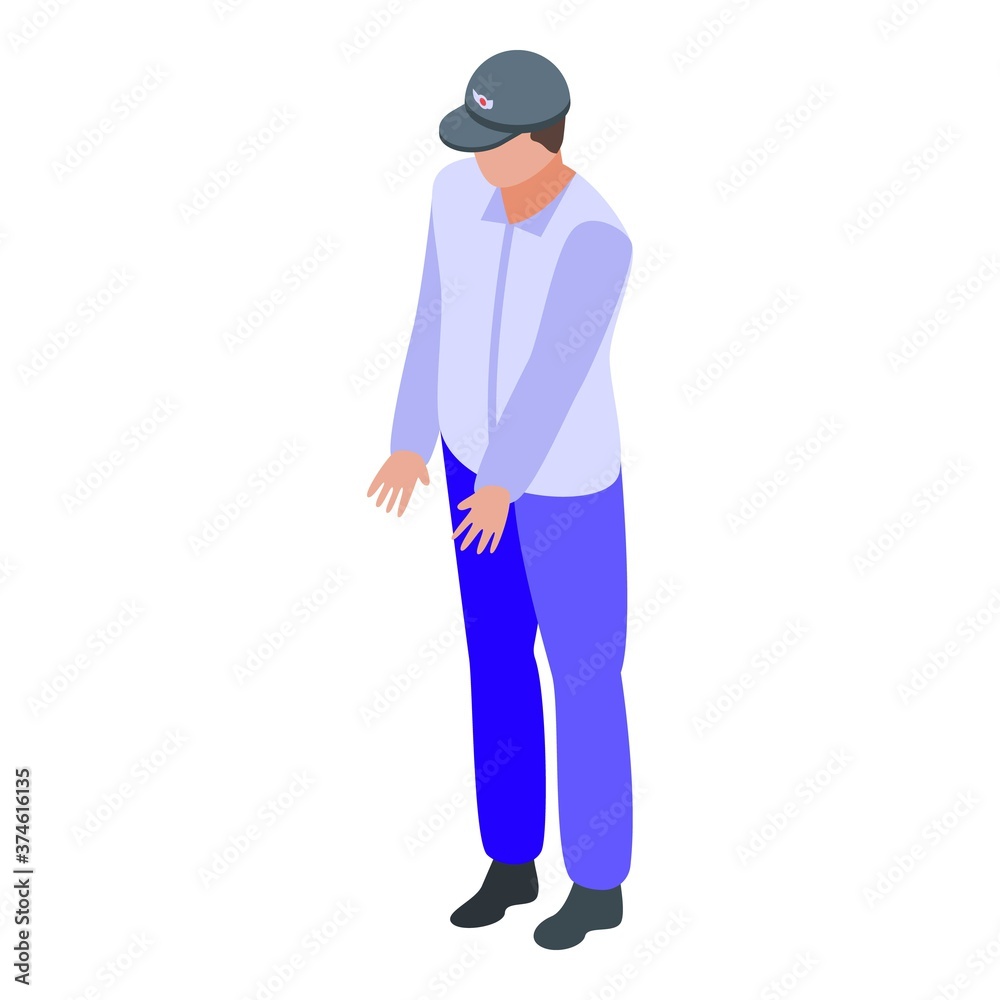 Security service guard icon. Isometric of security service guard vector icon for web design isolated on white background Security service guard icon. Isometric of security service guard vector icon for web design isolated on white background