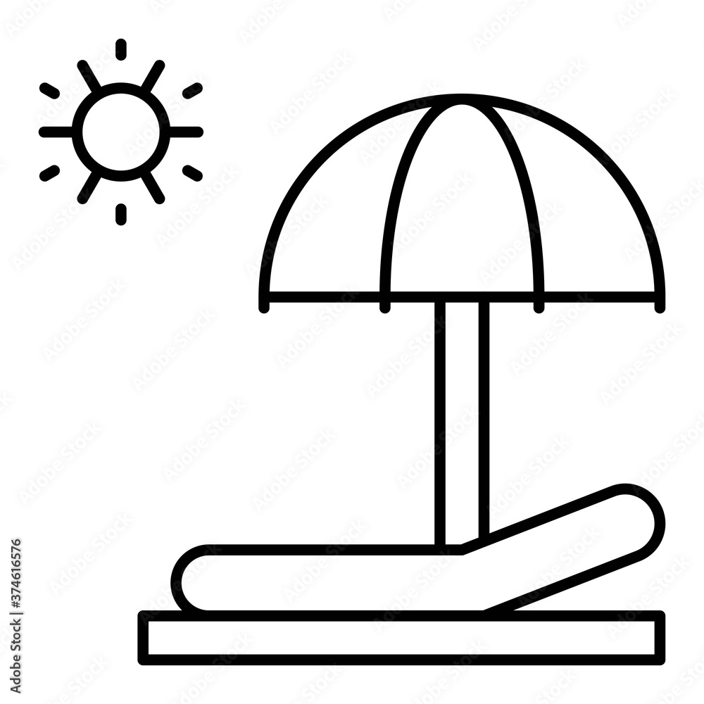Beach chair icon, Summer vacation related vector Beach chair icon, Summer vacation related vector